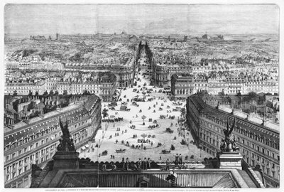 Improvements to Paris, opening of Avenue Napoleon after the building of the Butte des Moulins, 1877 by Auguste Victor Deroy